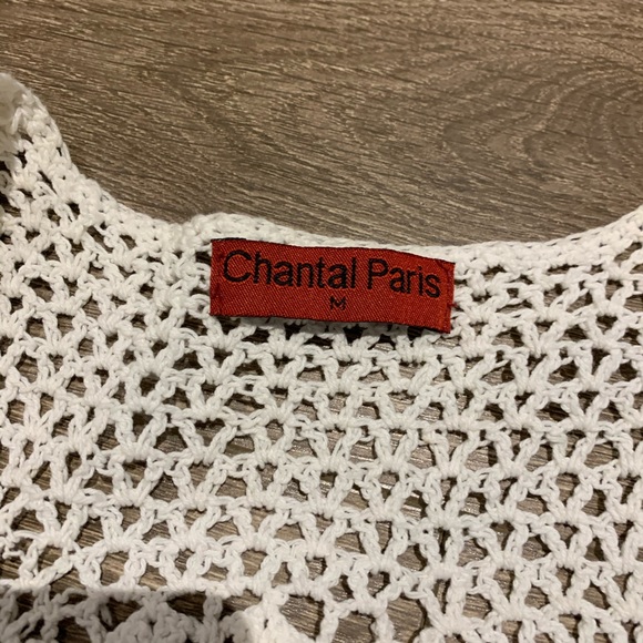 Cute Whit Crochet Vest, Size Medium - Picture 4 of 5